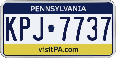 PA license plate KPJ7737