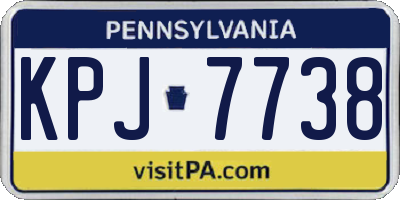 PA license plate KPJ7738
