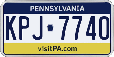 PA license plate KPJ7740