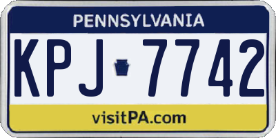 PA license plate KPJ7742