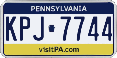 PA license plate KPJ7744