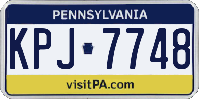 PA license plate KPJ7748