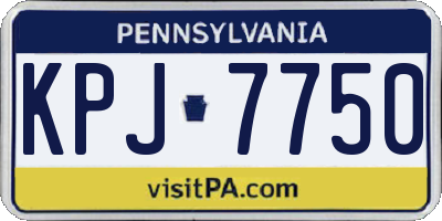 PA license plate KPJ7750