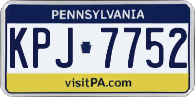 PA license plate KPJ7752