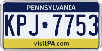 PA license plate KPJ7753