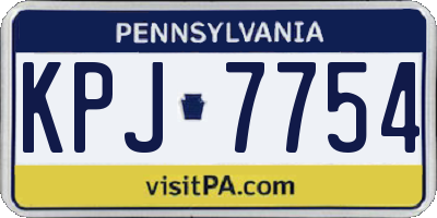 PA license plate KPJ7754