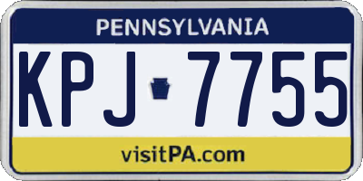 PA license plate KPJ7755