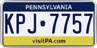 PA license plate KPJ7757