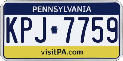PA license plate KPJ7759