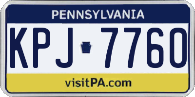 PA license plate KPJ7760