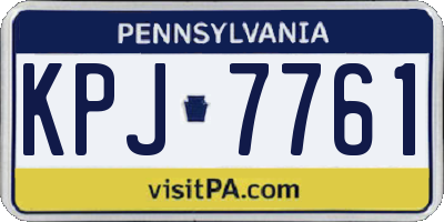 PA license plate KPJ7761