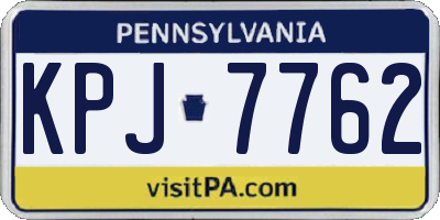 PA license plate KPJ7762