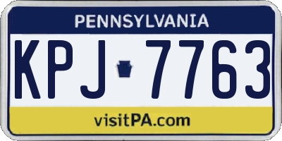 PA license plate KPJ7763