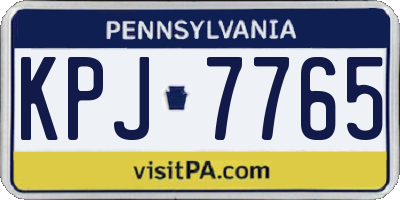 PA license plate KPJ7765
