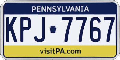 PA license plate KPJ7767