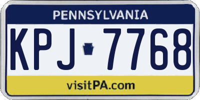 PA license plate KPJ7768
