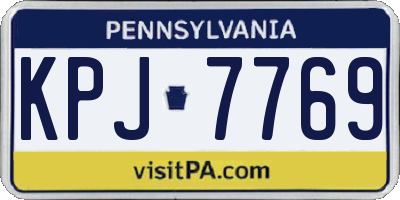 PA license plate KPJ7769