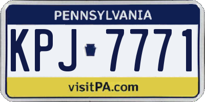 PA license plate KPJ7771
