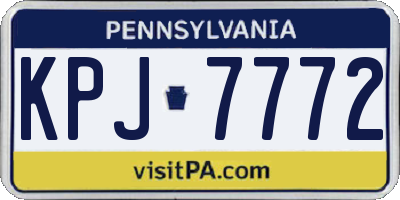 PA license plate KPJ7772