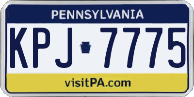 PA license plate KPJ7775