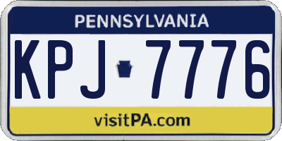 PA license plate KPJ7776