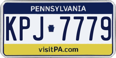 PA license plate KPJ7779