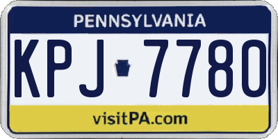 PA license plate KPJ7780