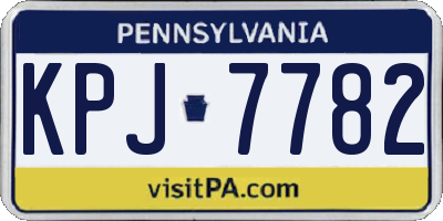 PA license plate KPJ7782