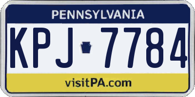 PA license plate KPJ7784