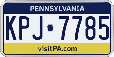 PA license plate KPJ7785