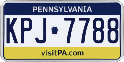 PA license plate KPJ7788