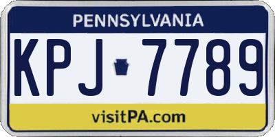 PA license plate KPJ7789