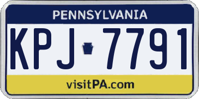 PA license plate KPJ7791