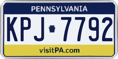 PA license plate KPJ7792