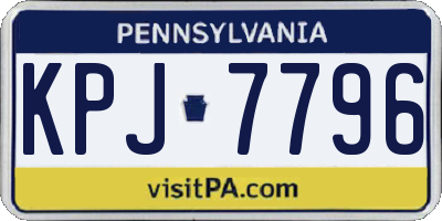 PA license plate KPJ7796