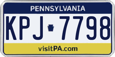 PA license plate KPJ7798