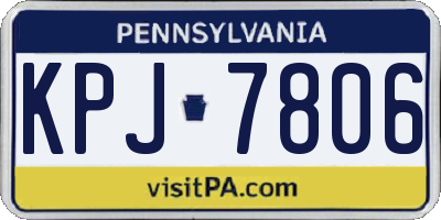 PA license plate KPJ7806