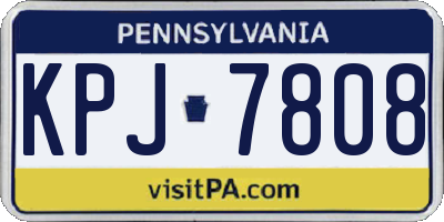 PA license plate KPJ7808