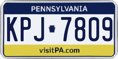 PA license plate KPJ7809