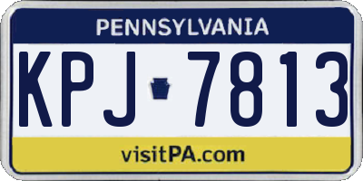 PA license plate KPJ7813