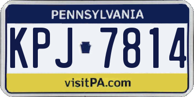 PA license plate KPJ7814