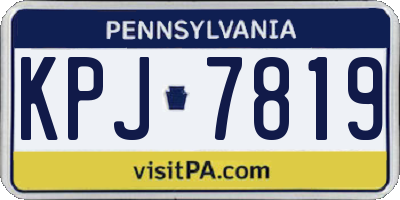 PA license plate KPJ7819