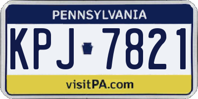 PA license plate KPJ7821