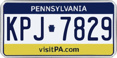 PA license plate KPJ7829