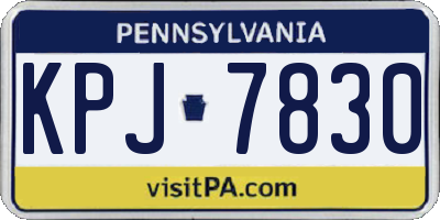 PA license plate KPJ7830