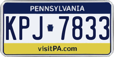 PA license plate KPJ7833