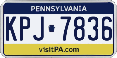 PA license plate KPJ7836