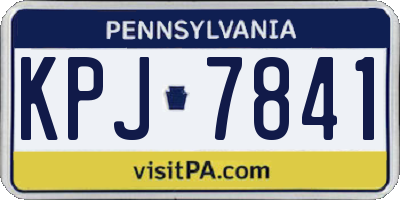 PA license plate KPJ7841