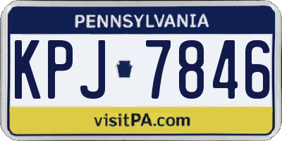 PA license plate KPJ7846