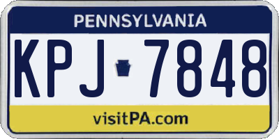 PA license plate KPJ7848